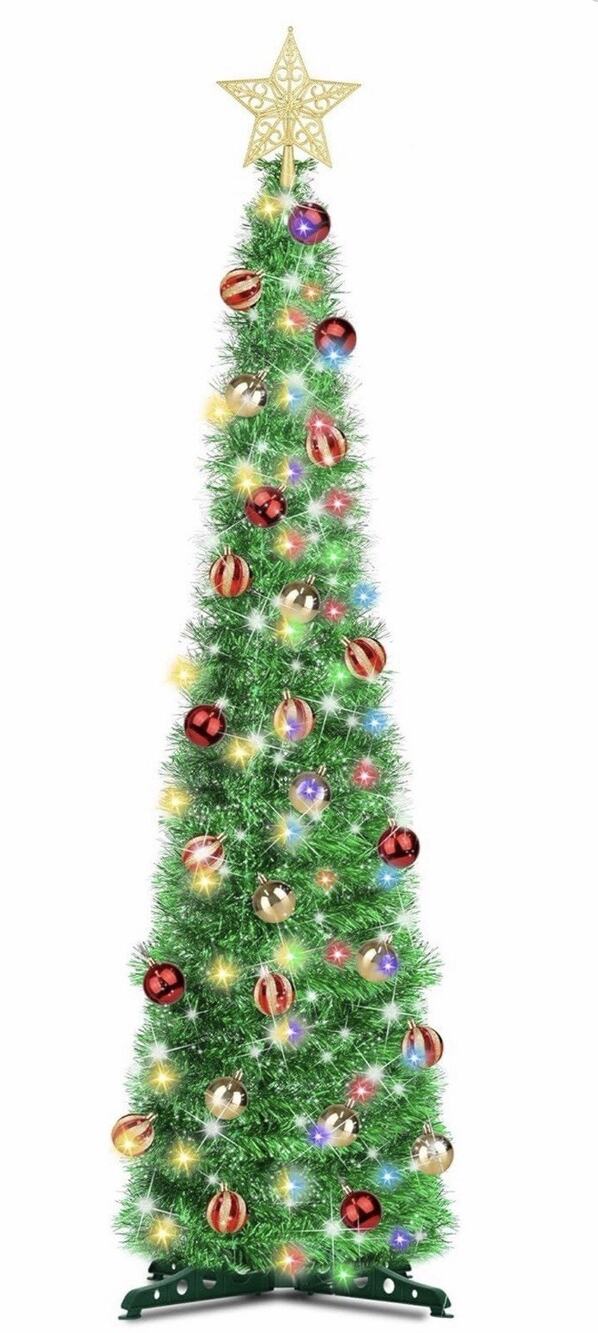 Dual Color Switch & Timer 5 Ft Pop up Christmas Tree with 50 Lights